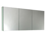 Fresca 59-in x 26-in Surface/Recessed Mount Mirror Mirrored Medicine Cabinet