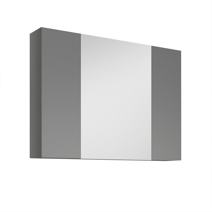 Fresca Modello 32-in x 23.65-in Surface Mount Gray Mirrored Soft Close Medicine Cabinet