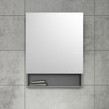 Fresca 24-in x 33.5-in Fog Free Surface Mount Gray Mirrored Medicine Cabinet