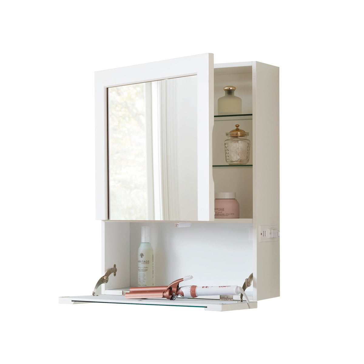 allen + roth 20-in x 26-in x 7-in White Soft Close Bathroom Wall Cabinet