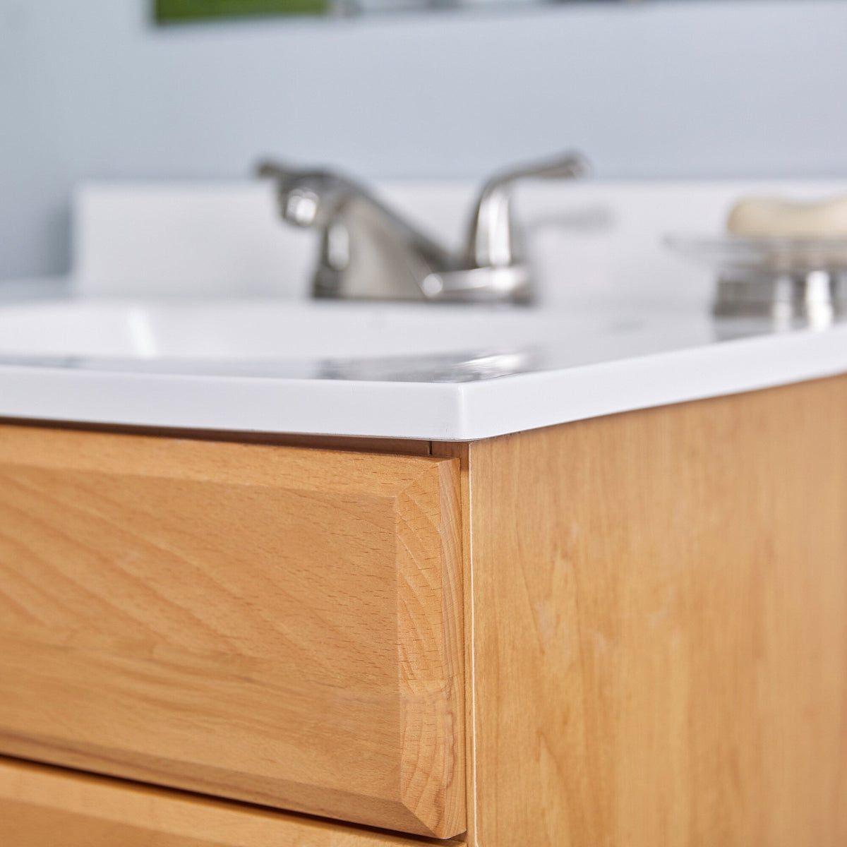 Project Source 24-in Golden Single Sink Bathroom Vanity with White Cultured Marble Top