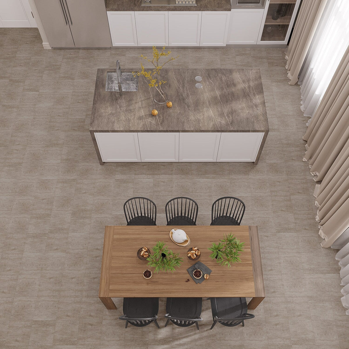 Lucida USA Cement Stainless Steel Stone Look 12-mil x 12-in W x 12-in L Waterproof Peel and Stick Vinyl Tile Flooring (36-sq ft/ Carton)