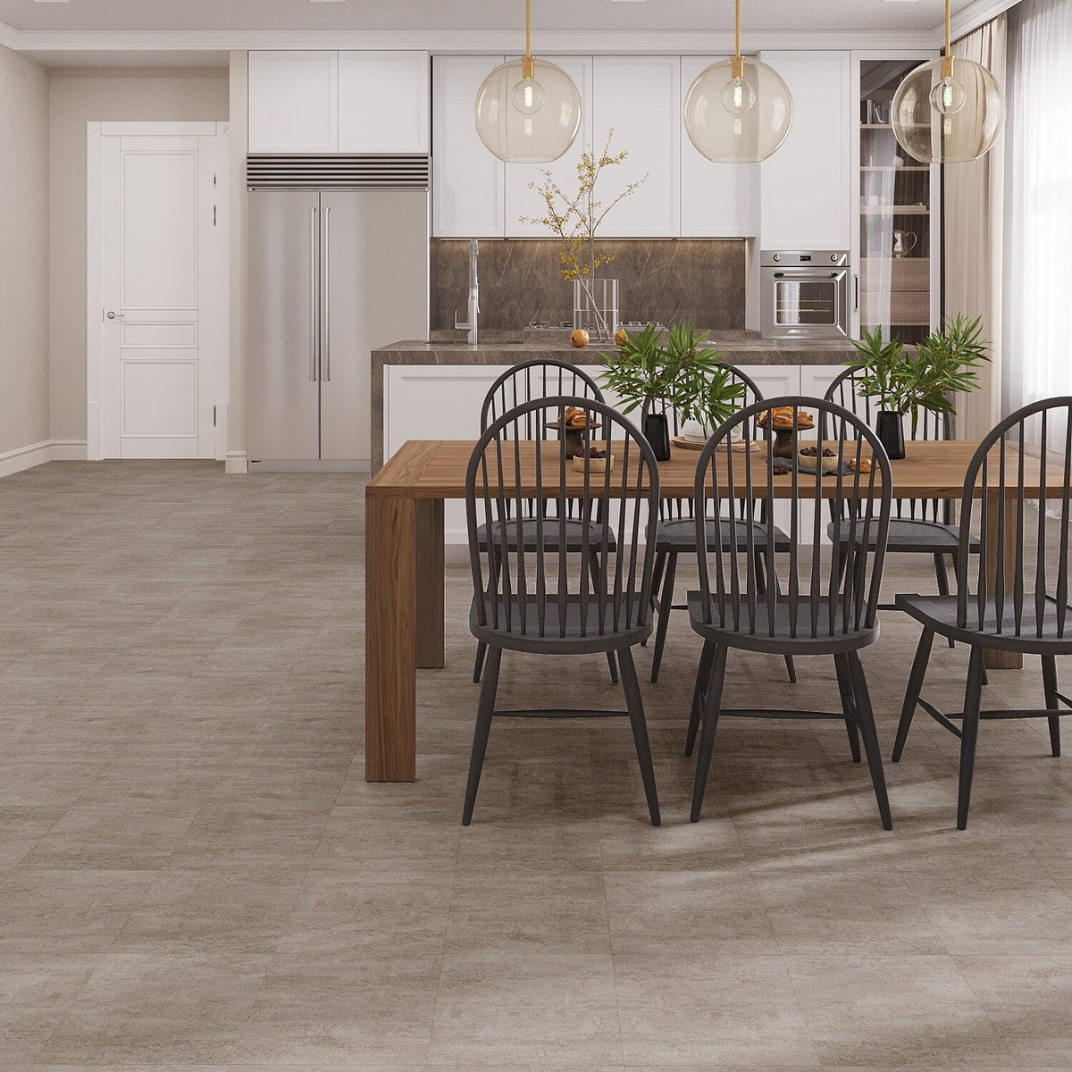 Lucida USA Cement Stainless Steel Stone Look 12-mil x 12-in W x 12-in L Waterproof Peel and Stick Vinyl Tile Flooring (36-sq ft/ Carton)