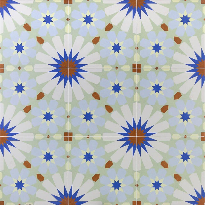 Artmore Tile Magnifico Multicolored 9-in x 9-in Glazed Porcelain Encaustic Floor and Wall Tile product image
