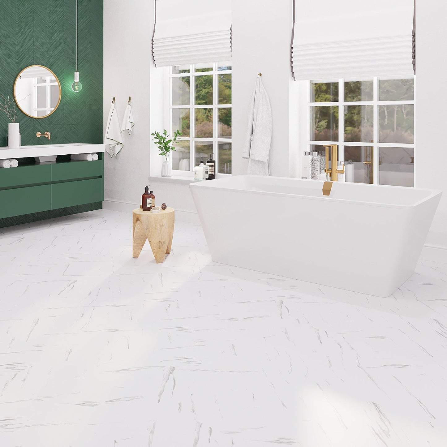 Lucida USA BaseCore Marble 12-in x 12-in Waterproof Peel-and-Stick Luxury Vinyl Tile Flooring (36-sq ft Carton)