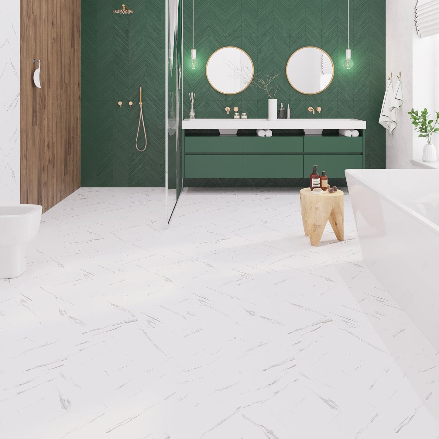 Lucida USA BaseCore Marble 12-in x 12-in Waterproof Peel-and-Stick Luxury Vinyl Tile Flooring (36-sq ft Carton)