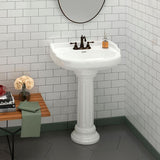Pegasus Victoria 26 in. Pedestal Combo Bathroom Sink for 4 in. Centerset in White