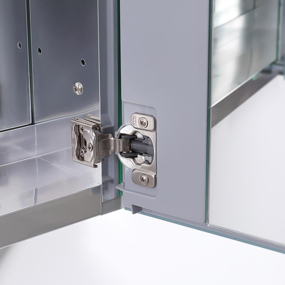 Fresca 49-in x 36-in Surface/Recessed Mount Mirror Mirrored Medicine Cabinet