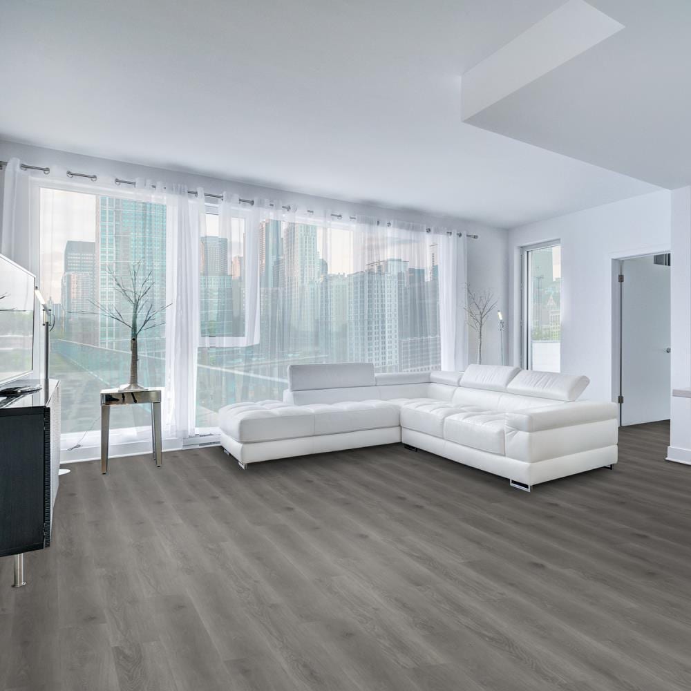 Lucida USA TruCore MaxCore Pro Stormcloud 7-3/32-in Wide x 4-4/5-mm Thick Waterproof Interlocking Luxury Vinyl Plank Flooring (24.5-sq ft Carton)