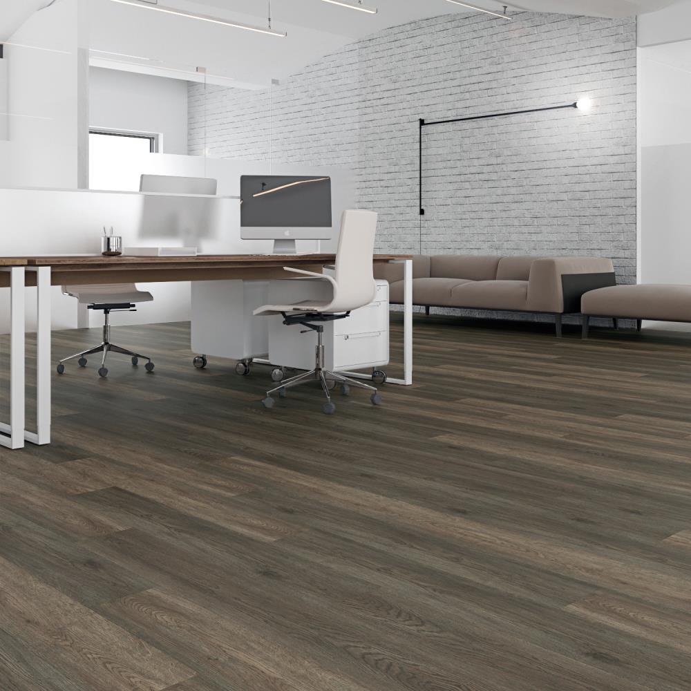 Lucida USA TruCore Bark 7-3/32-in W x 48-in L x 4-4/5-mm Waterproof Interlocking Luxury Vinyl Plank Flooring, 20-mil Wear Layer (24.5-sq ft Carton)