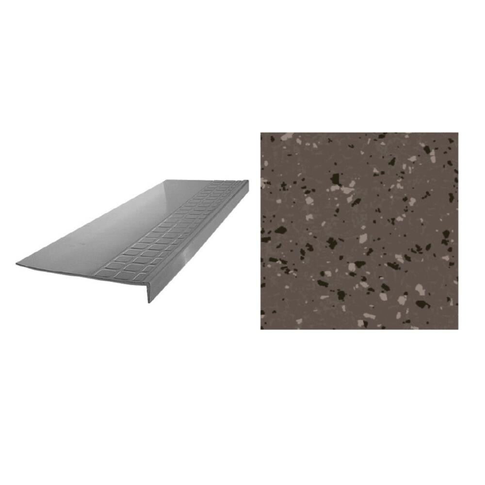 Flexco 800 Series 12.25-in x 60-in Milk Chocolate Spextones Stair Tread