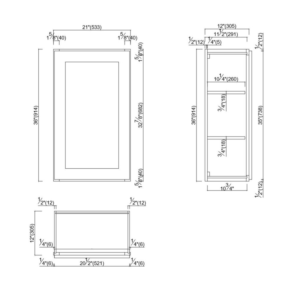 Design House Brookings 21-in W x 36-in H x 12-in D White Maple Wall Ready To Assemble Plywood Cabinet (Recessed Panel Shaker Door Style)