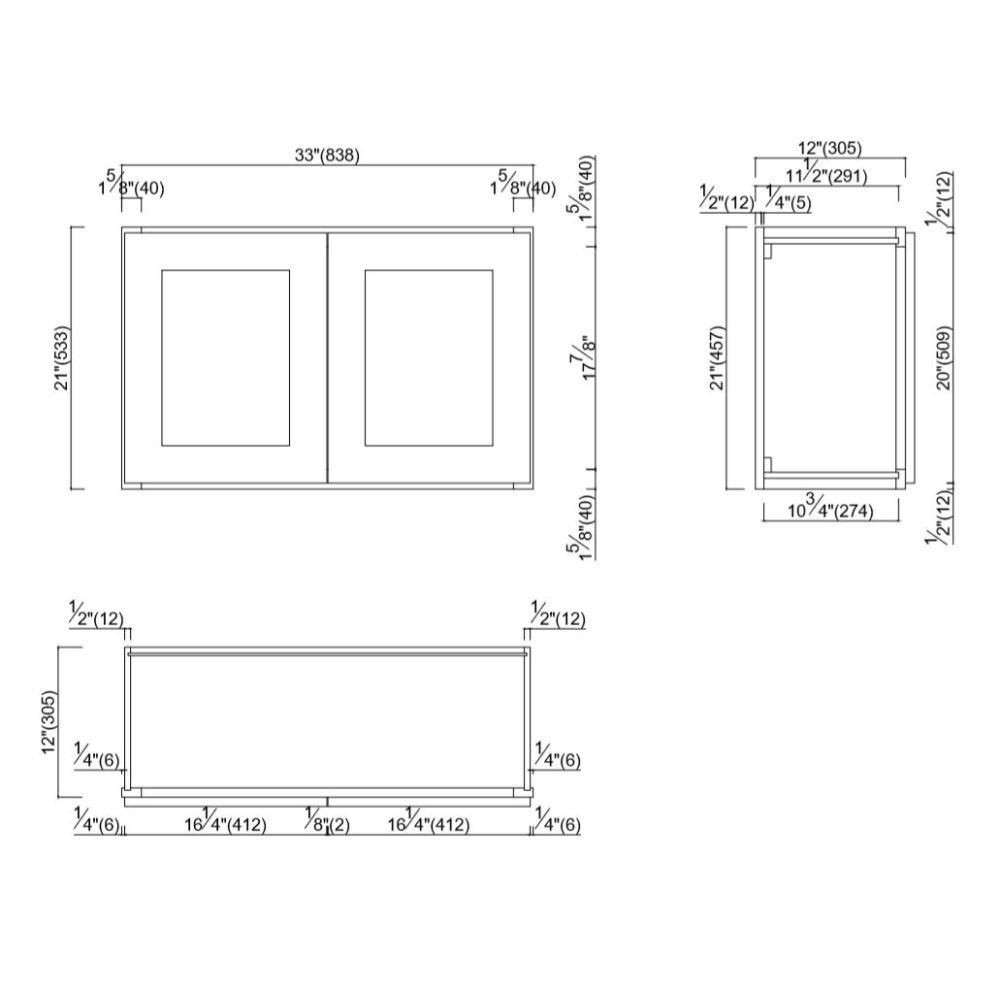 Design House Brookings 33-in W x 21-in H x 12-in D Espresso Maple Wall Ready To Assemble Plywood Cabinet (Recessed Panel Shaker Door Style)