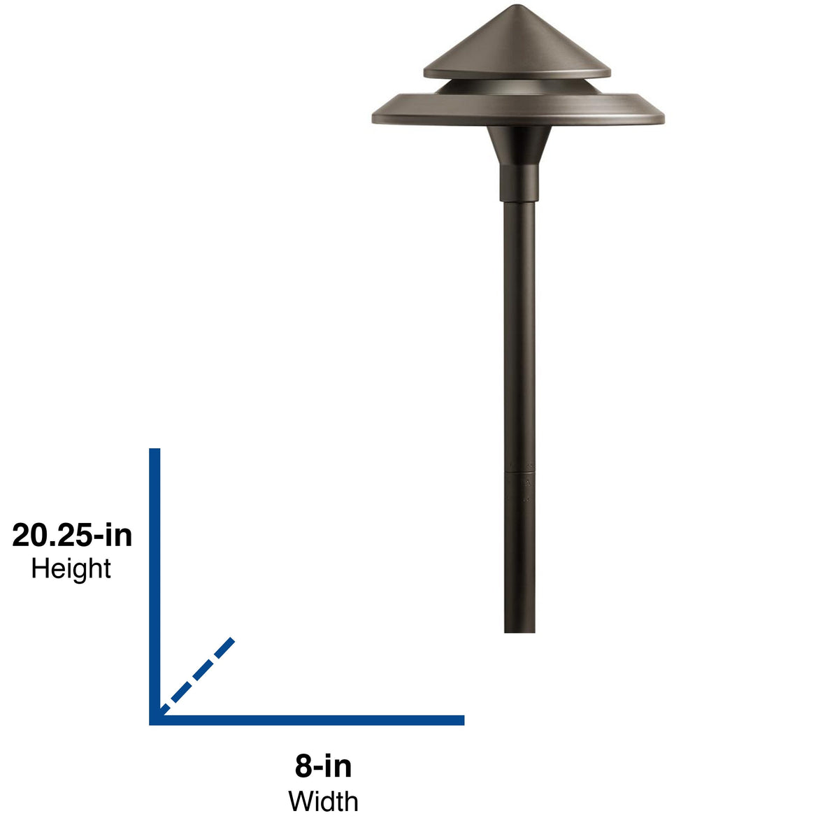 Kichler 3-Watt Olde Bronze Low Voltage Hardwired LED Path Light, 200 Lumens, 3000K