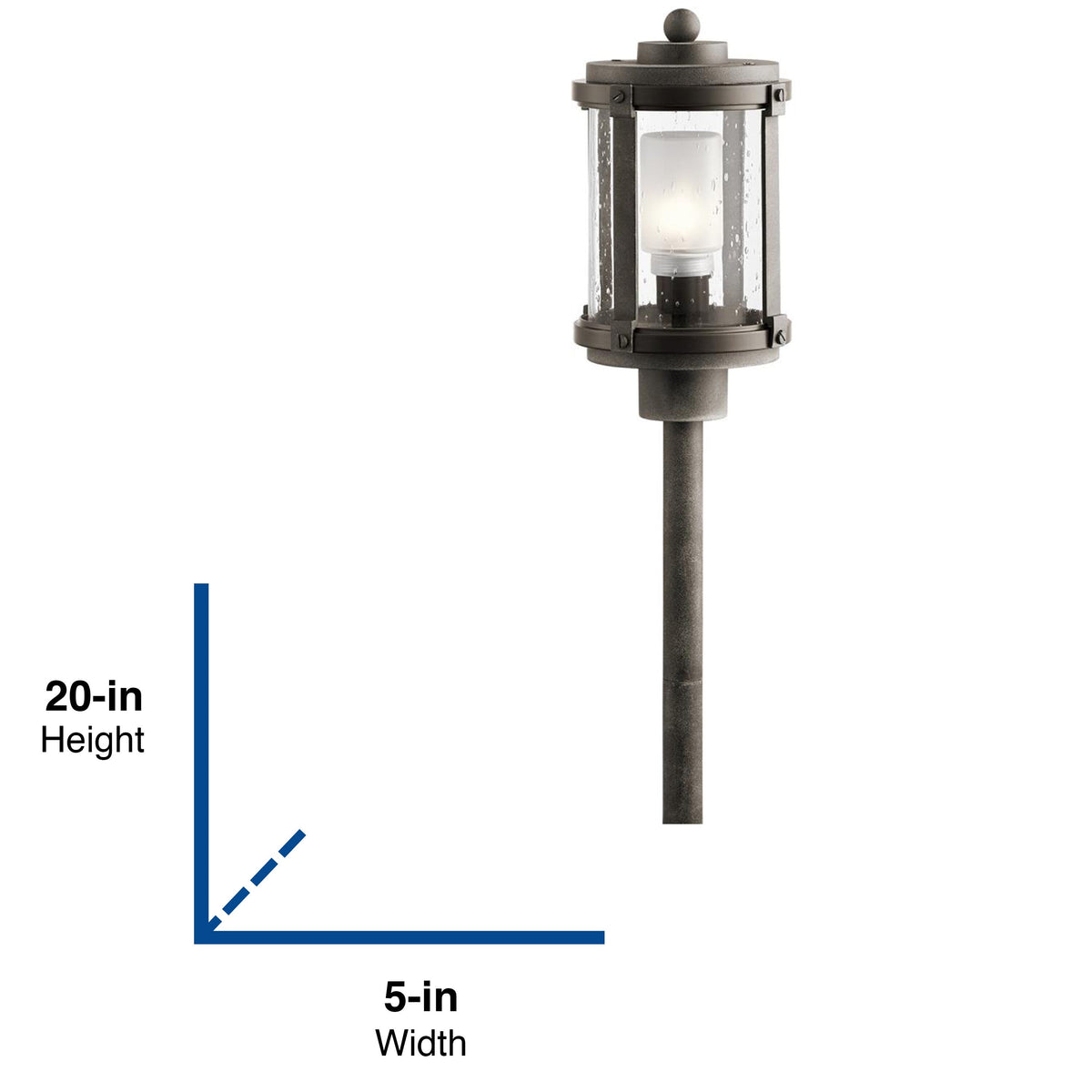 Kichler 2-Watt Olde Bronze Low Voltage Hardwired LED Path Light, 180 Lumens, 3000K