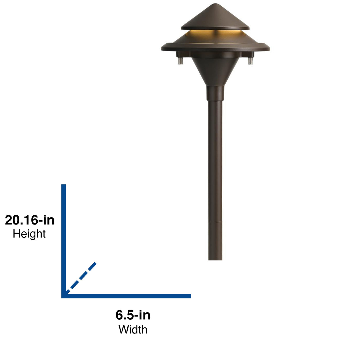 Kichler 3-Watt Olde Bronze Low Voltage Hardwired LED Path Light, 200 Lumens, 3000K