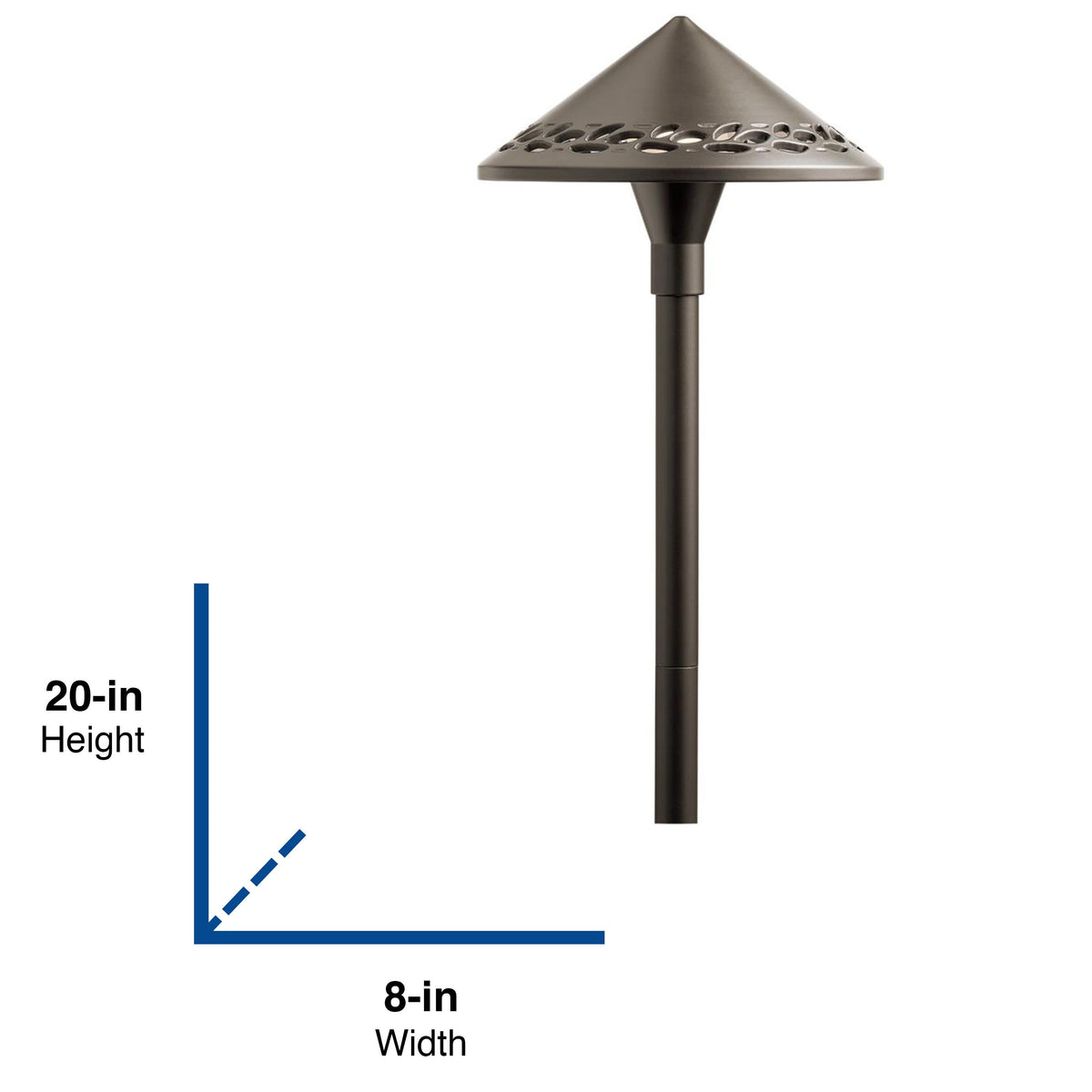 Kichler 3-Watt Olde Bronze Low Voltage Hardwired LED Path Light, 200 Lumens, 3000K, 20-in H x 8-in W