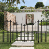 YARDLINK Empire 3-ft W Powder-coated Steel Decorative Metal Pressed-point No Dig Decorative Walk-thru Fence Gate
