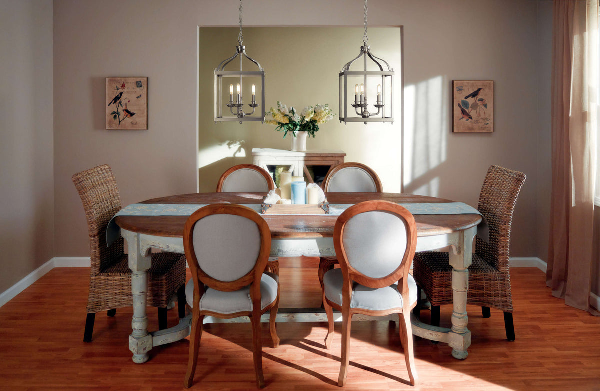 Kichler Larkin 3-Light Brushed Nickel Transitional Lantern Medium Hanging Pendant Light