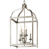 Kichler Larkin 6-Light Brushed Nickel Transitional Lantern Medium Hanging Pendant Light