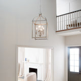 Kichler Larkin 6-Light Brushed Nickel Transitional Lantern Medium Hanging Pendant Light