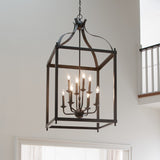 Kichler Larkin 8-Light Olde Bronze Transitional Cage Large Hanging Pendant Light
