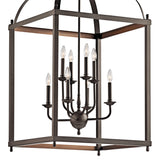 Kichler Larkin 8-Light Olde Bronze Transitional Cage Large Hanging Pendant Light