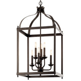 Kichler Larkin 6-Light Olde Bronze Transitional Cage Medium Hanging Pendant Light