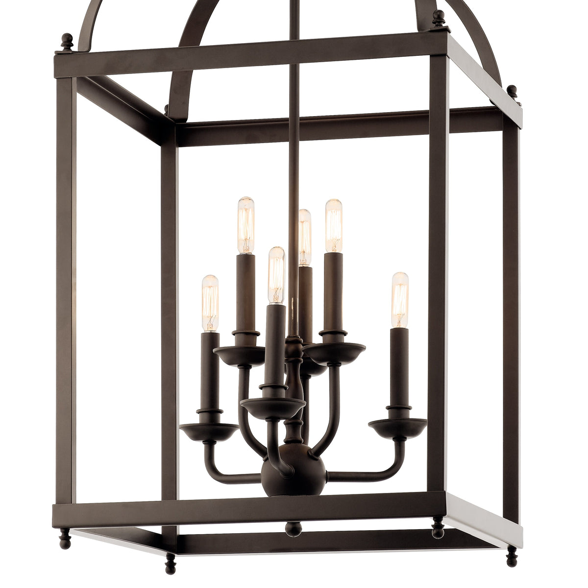 Kichler Larkin 6-Light Olde Bronze Transitional Cage Medium Hanging Pendant Light