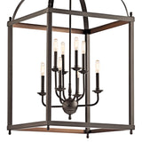 Kichler Larkin 8-Light Olde Bronze Transitional Cage Large Hanging Pendant Light