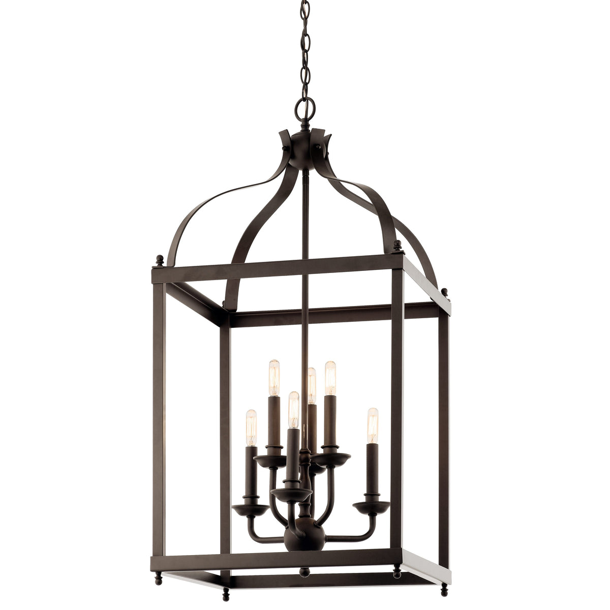 Kichler Larkin 6-Light Olde Bronze Transitional Cage Medium Hanging Pendant Light