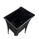 RuggedTub Black Freestanding Utility Tub with Faucet - 18in x 24.5in