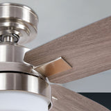 Hunter Crossfield LED 54-in Brushed Nickel Indoor Ceiling Fan with Light Kit, 4-Blade