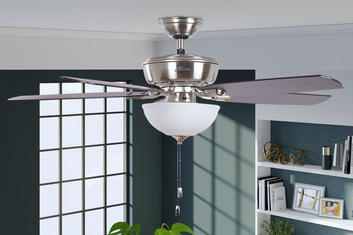 Hunter Creekside LED 52-in Brushed Nickel Indoor Ceiling Fan with Light Kit (5-Blade)