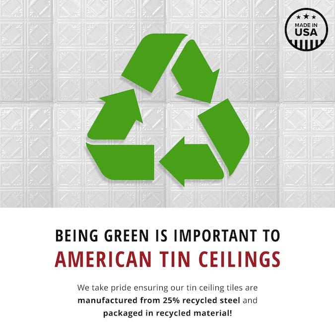 American Tin Ceilings 2-ft x 2-ft Bright White Satin Steel Surface-mount Ceiling Tile (5-Pack, 20-sq ft / Case)
