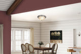 Project Source 2-Pack 13-in Satin Nickel Traditional Flush Mount Light