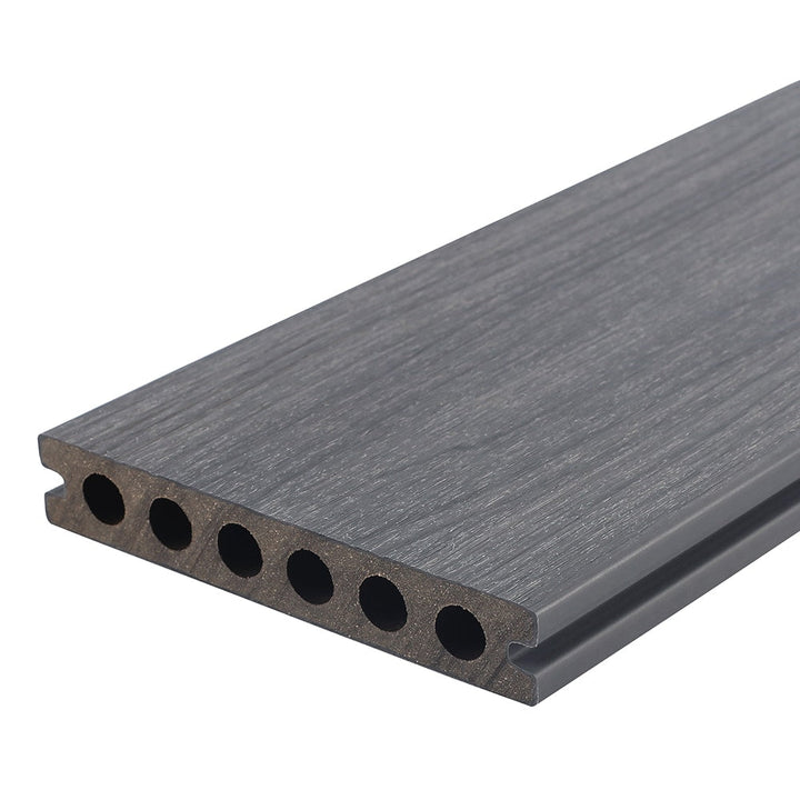NewTechWood Voyager Hollow Board 1-in x 6-in x 8-ft Westminster Gray Grooved Composite Deck Board (10-Pack)