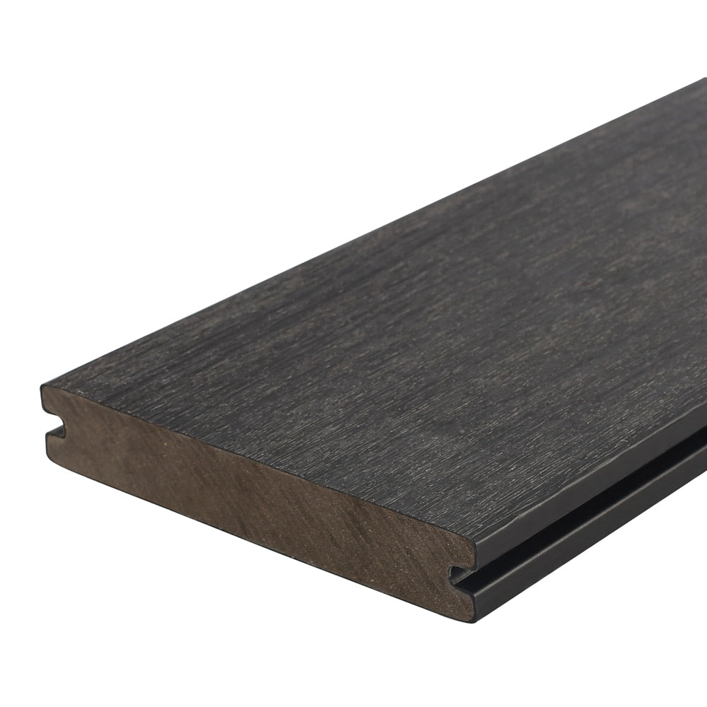 NewTechWood Magellan Solid Board with Groove 1-in x 6-in x 8-ft Hawaiian Charcoal Grooved Composite Deck Board (10-Pack)