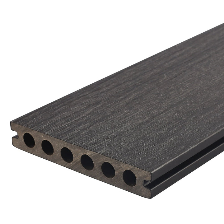 NewTechWood Voyager Hollow Board 1-in x 6-in x 8-ft Hawaiian Charcoal Grooved Composite Deck Board