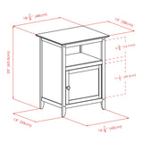 Winsome Wood Henry Natural Wood Nightstand with Open Storage Compartment and Cabinet Storage