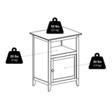 Winsome Wood Henry Natural Wood Nightstand with Open Storage Compartment and Cabinet Storage