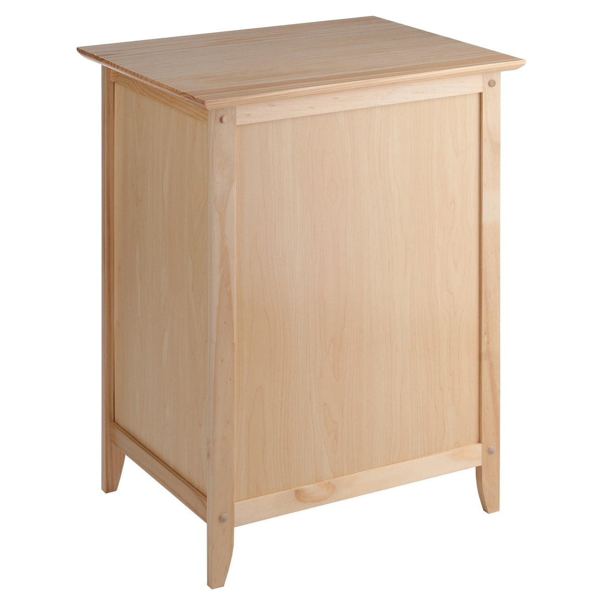 Winsome Wood Henry Natural Wood Nightstand with Open Storage Compartment and Cabinet Storage
