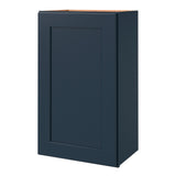 allen + roth Port 18-in W x 30.125-in H x 12-in D Navy Wall Fully Assembled Cabinet (Flat Panel Shaker Door Style)