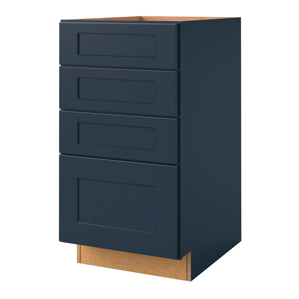 allen + roth Port 18-in W x 34.5-in H x 24-in D Navy 4-Drawer Base Fully Assembled Cabinet (Flat Panel Style)