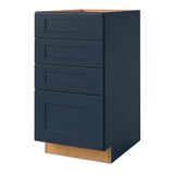 allen + roth Port 18-in W x 34.5-in H x 24-in D Navy 4-Drawer Base Fully Assembled Cabinet (Flat Panel Style)