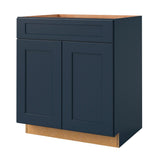 allen + roth Port 30-in W x 34.5-in H x 24-in D Navy 1-Drawer Base Fully Assembled Cabinet (Flat Panel Shaker Style)