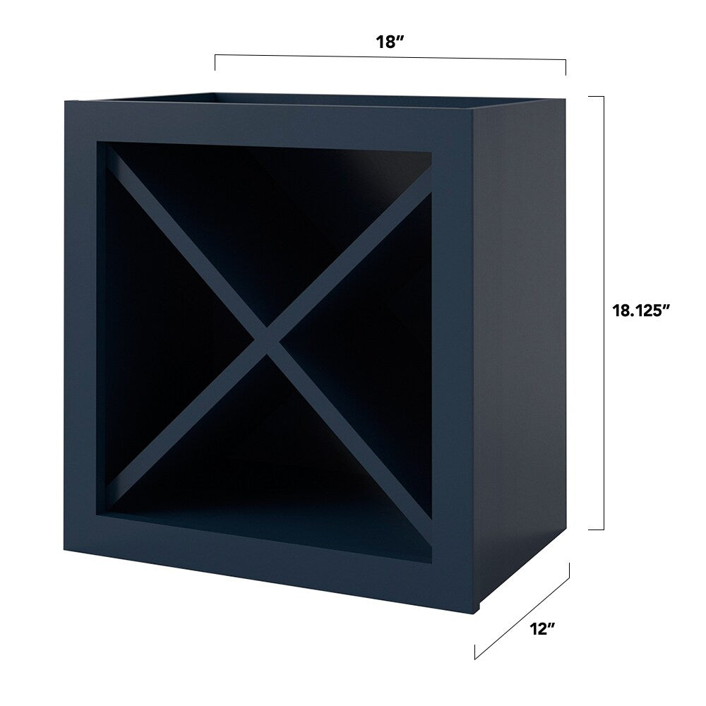 allen + roth Port 18-in W x 18.125-in H x 12-in D Navy Open Cube Organizer Wall Fully Assembled Cabinet (Flat Panel Style)