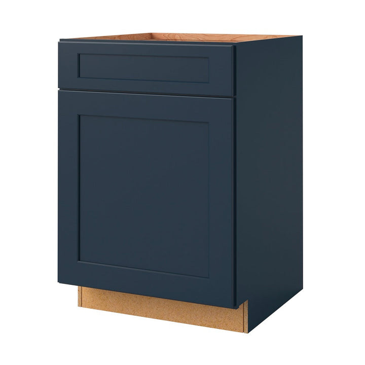 allen + roth Port 24-in W x 34.5-in H x 24-in D Navy 1-Drawer Base Fully Assembled Cabinet (Flat Panel Shaker Style)