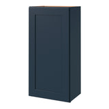 allen + roth Port 18-in W x 36.125-in H x 12-in D Navy Wall Fully Assembled Cabinet (Flat Panel Shaker Door Style)