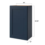 allen + roth Port 18-in W x 30.125-in H x 12-in D Navy Wall Fully Assembled Cabinet (Flat Panel Shaker Door Style)
